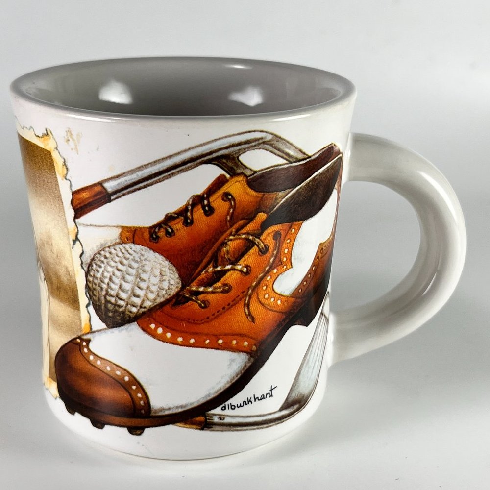 Vtg Golf Coffee Cup Mug Ceramic Potpourri Sports Nostalgia Denny Burkhart 90s